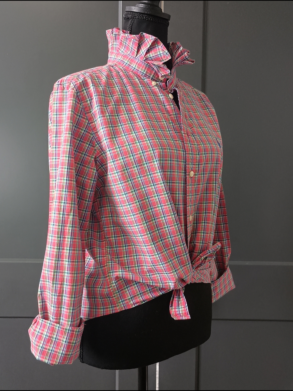 Upcycled Women's Ralph Lauren Ruffled Collar Shirt #080 - Picture 6 of 9